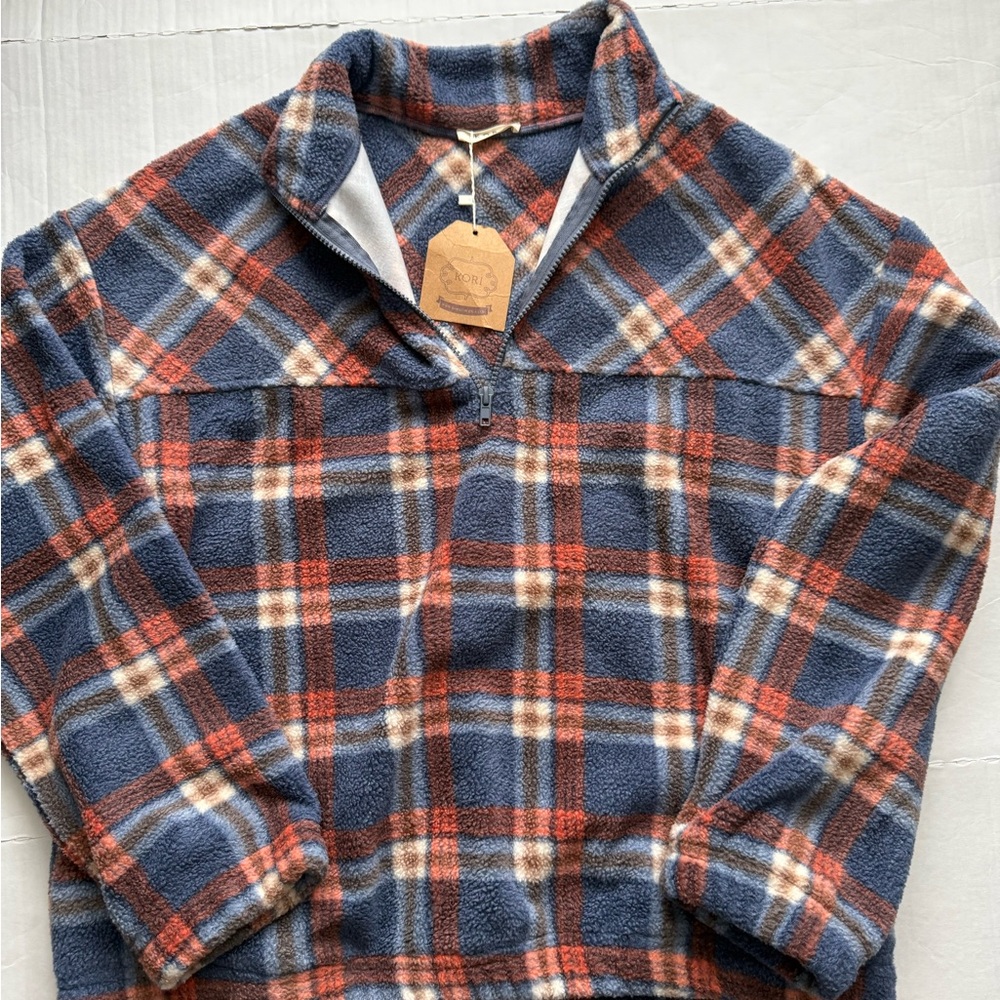 Kori Blue and Red Plaid Sweatshirt